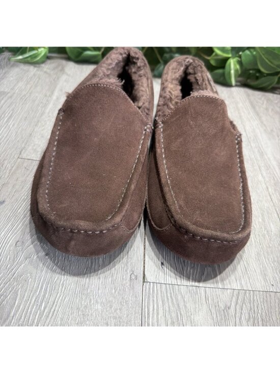 UGG Men\'s Brown Sheepskin Suede Slippers Moccasin Shoes Size 9 Comfort 1101110 main image 9